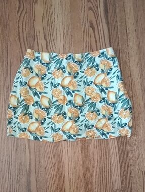 Abercrombie & Fitch Yellow Citrus Print Skort